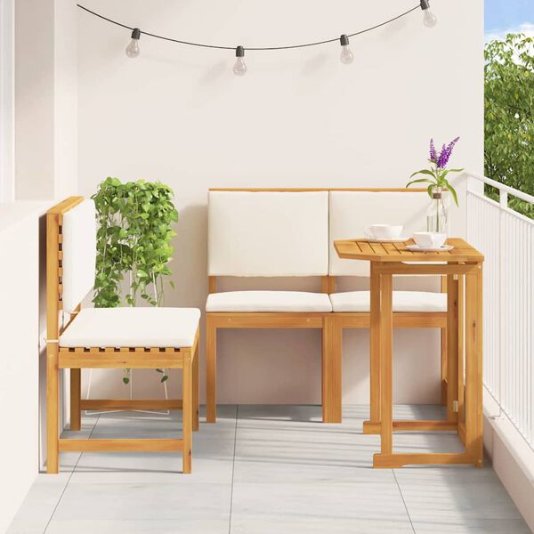 vidaXL Zahradní bistro set 3 pcs Hnědá Masivní akátové dřevo