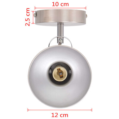 vidaXL Nástěnná lampa, 2 ks, na 2 žárovky E14, stříbrná