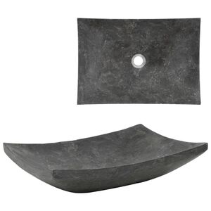 vidaXL Umyvadlo 50 x 35 x 12 cm mramor čern&eacute;