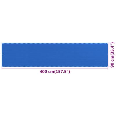 vidaXL Balkonová zástěna modrá 90 x 400 cm HDPE