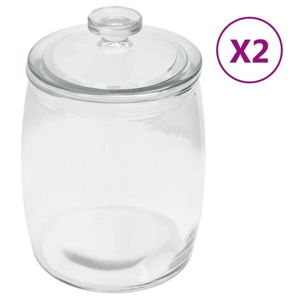 vidaXL Skleněn&eacute; d&oacute;zy s v&iacute;čkem 2 ks 2000 ml