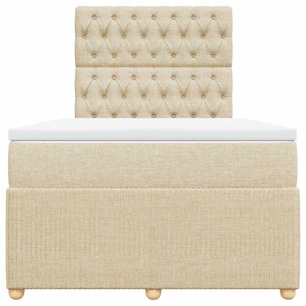 vidaXL Box spring postel s matrac&iacute; kr&eacute;mov&aacute; 120x190 cm textil