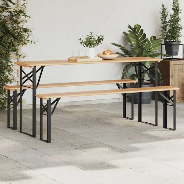 vidaXL Nohy na pivní stůl 2 pcs Černá 39 x 3 x 75 cm