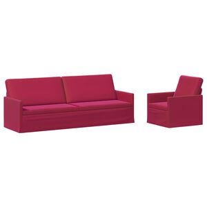 vidaXL Set pohovek 2 pcs V&iacute;no Červen&eacute; Samet