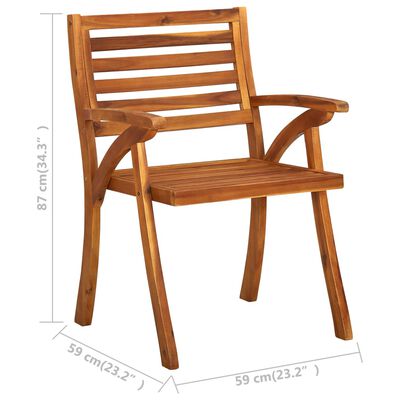 vidaXL Zahradní židle 3 ks masivní akáciové dřevo