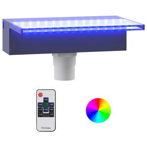 vidaXL Přelivov&yacute; vodop&aacute;d s RGB LED osvětlen&iacute;m akryl 30 cm