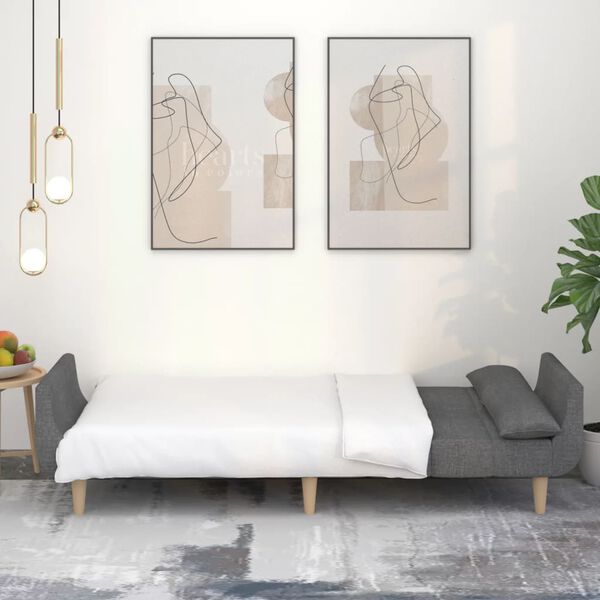 vidaXL 2m&iacute;stn&aacute; rozkl&aacute;dac&iacute; pohovka se 2 pol&scaron;t&aacute;ři světle &scaron;ed&aacute; textil