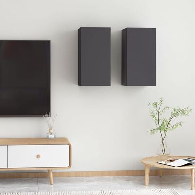 vidaXL TV stolky 2 ks šedé 30,5 x 30 x 60 cm dřevotříska