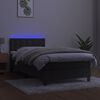 vidaXL Box spring postel s matrac&iacute; a LED tmavě &scaron;ed&aacute; 100x200 cm samet