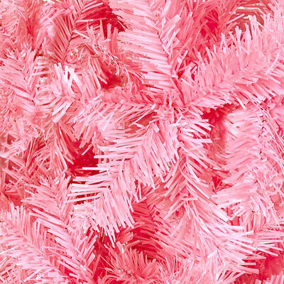 vidaXL Úzký vánoční stromek s LED osvětlením růžový 120 cm