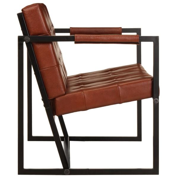 vidaXL 2m&iacute;stn&aacute; sedačka hněd&aacute; prav&aacute; koz&iacute; kůže