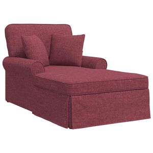 vidaXL Lounge chaise s vol&aacute;nem V&iacute;no Červen&eacute; 91 x 157 x 91 cm textil