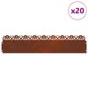 vidaXL Obrubn&iacute;ky tr&aacute;vn&iacute;ku 20 ks 103 x 0,05 x 22 cm Rezav&aacute;
