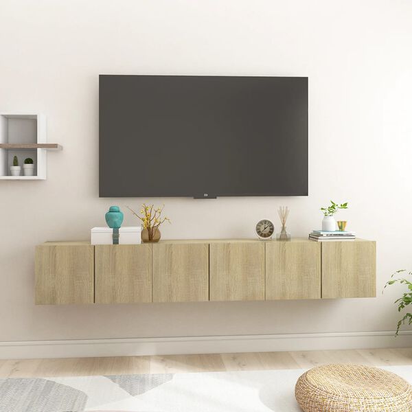 vidaXL Závěsné TV skříňky 3 ks dub sonoma 60x30x30 cm