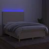 vidaXL Box spring postel s matrac&iacute; a LED kr&eacute;mov&aacute; 140x190 cm textil