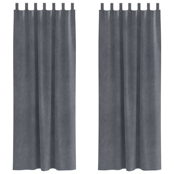 vidaXL Zatemňovac&iacute; z&aacute;věsy 2 pcs Světle &scaron;ed&aacute; 140 x 245 cm samet