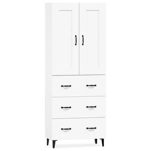 vidaXL Skř&iacute;ň highboard b&iacute;l&aacute; kompozitn&iacute; dřevo