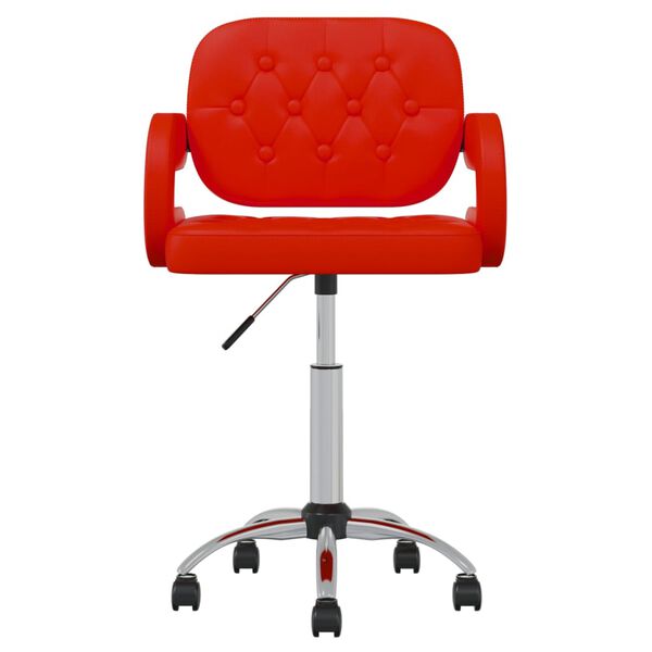 vidaXL Otočn&eacute; j&iacute;deln&iacute; židle 2 ks červen&eacute; uměl&aacute; kůže