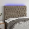 vidaXL Čelo postele s LED taupe 160x7x118/128 cm textil