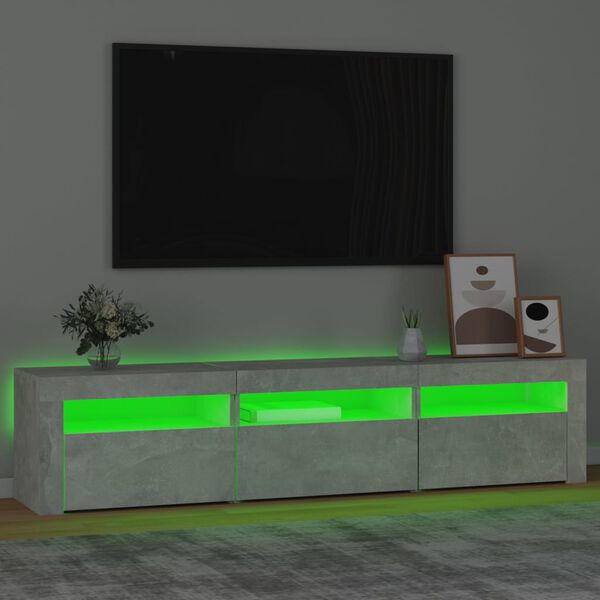 vidaXL TV skříňka s LED osvětlením betonově šedá 180x35x40 cm