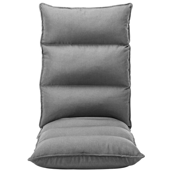 vidaXL Skládací lenoška na podlahu světle šedá textil