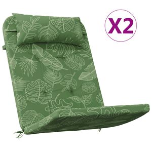 vidaXL Podu&scaron;ky na židli Adirondack 2 ks vzor listů oxfordsk&aacute; l&aacute;tka