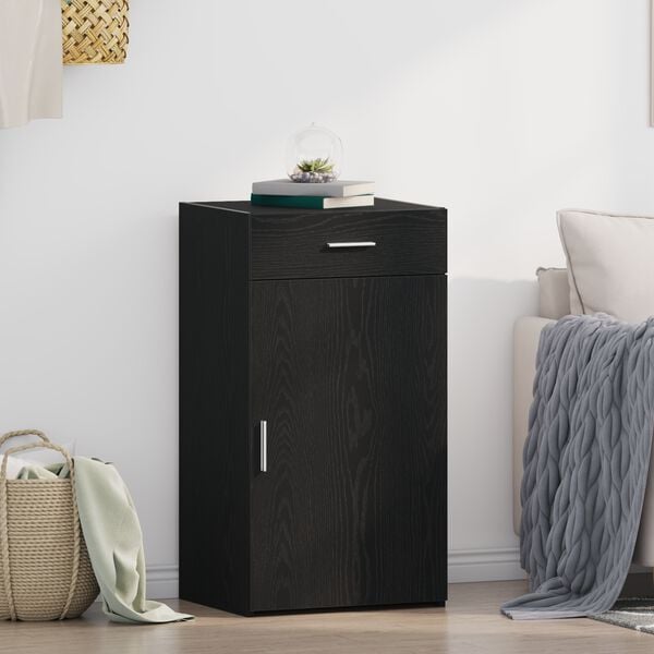 vidaXL Serv&iacute;rovac&iacute; skř&iacute;ň se z&aacute;suvkou Čern&yacute; dub 50 x 42,5 x 93 cm