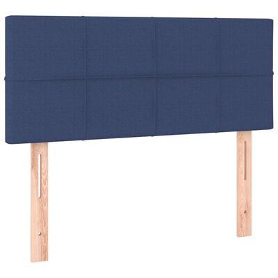 vidaXL Box spring postel s matrací a LED modrá 120 x 200 cm textil