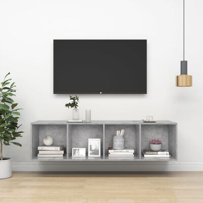 vidaXL Nástěnná TV skříňka betonově šedá 37 x 37 x 142,5 cm dřevotříska