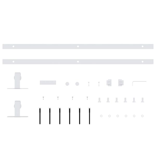 vidaXL Kov&aacute;n&iacute; pro posuvn&eacute; dveře skř&iacute;ně uhl&iacute;kov&aacute; ocel b&iacute;l&eacute; 122 cm