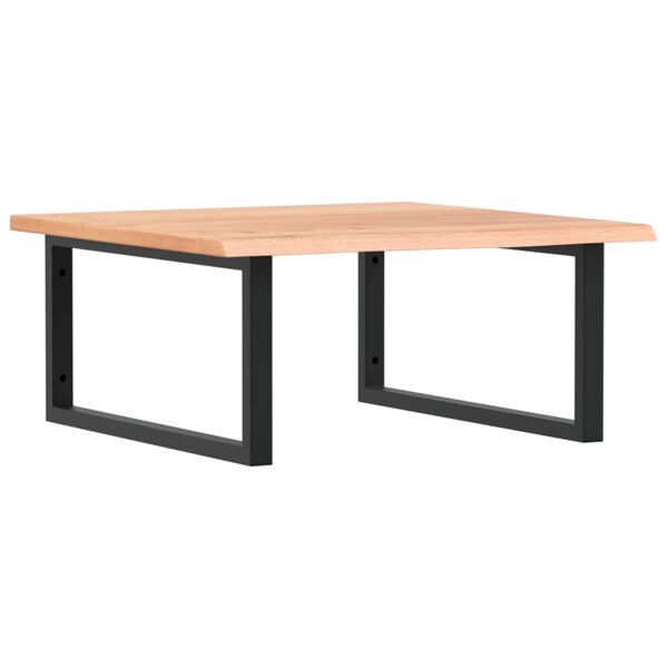 vidaXL Deska pod umyvadlo n&aacute;stěnn&aacute; ocel a masivn&iacute; dubov&eacute; dřevo