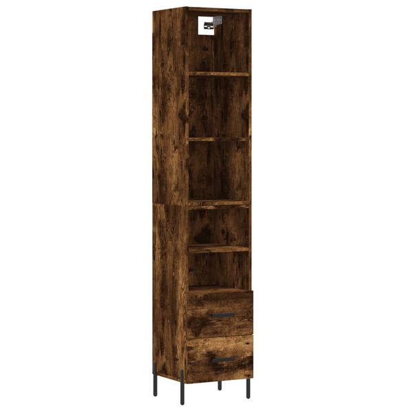 vidaXL Skř&iacute;ň highboard kouřov&yacute; dub 34,5 x 34 x 180 cm kompozitn&iacute; dřevo