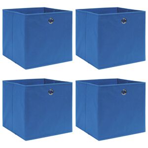 vidaXL &Uacute;ložn&eacute; boxy 4 ks modr&eacute; 32 x 32 x 32 cm textil