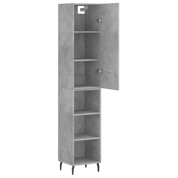 vidaXL Skř&iacute;ň highboard betonově &scaron;ed&aacute; 34,5x34x180 cm kompozitn&iacute; dřevo