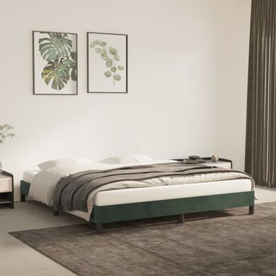vidaXL Rám postele tmavě zelený 180 x 200 cm samet