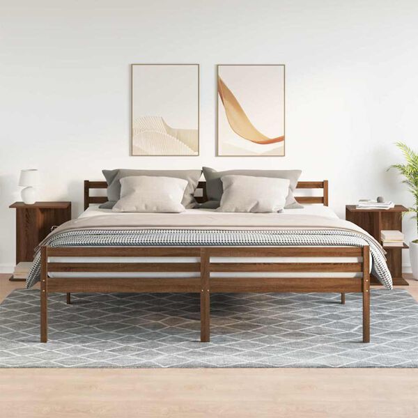 vidaXL Nočn&iacute; stolky 2 ks hněd&yacute; dub 46,5x29x61 cm kompozitn&iacute; dřevo