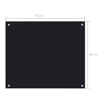 vidaXL Kuchyňský panel černý 70 x 60 cm tvrzené sklo
