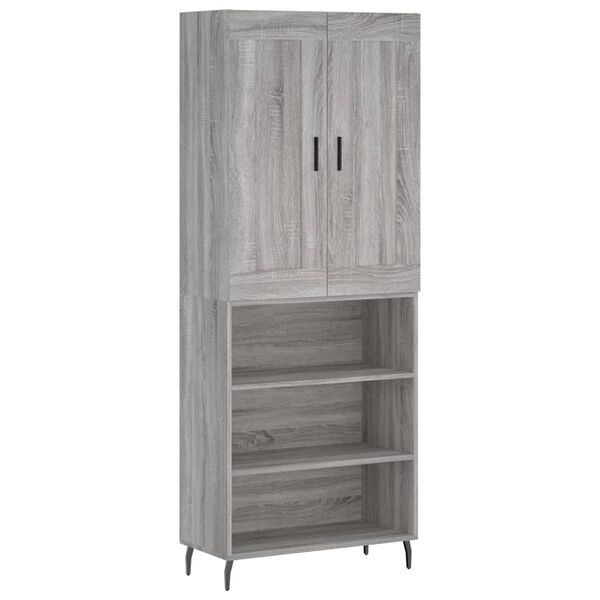 vidaXL Skř&iacute;ň highboard &scaron;ed&aacute; sonoma 69,5 x 34 x 180 cm kompozitn&iacute; dřevo