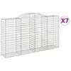 vidaXL Klenut&eacute; gabionov&eacute; ko&scaron;e 7 ks 300x50x160/180cm pozinkovan&eacute; železo