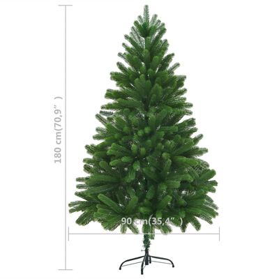 vidaXL Umělý vánoční stromek s LED a sadou koulí 180 cm zelený