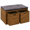vidaXL Lavice se 2 ko&scaron;&iacute;ky z mořsk&eacute; tr&aacute;vy 71 x 40 x 42 cm hněd&aacute;