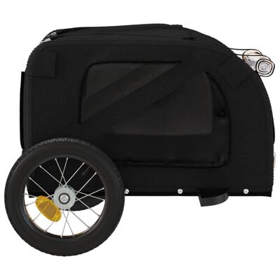 vidaXL Vozík za kolo pro psa černý oxfordská tkanina a železo