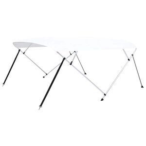 vidaXL Bimini stř&iacute;&scaron;ka se 4 oblouky b&iacute;l&aacute; 243 x (230&ndash;244) x 137 cm