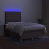 vidaXL Box spring postel s matrac&iacute; a LED taupe 120x190 cm textil