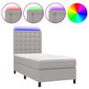 vidaXL Box spring postel s matrac&iacute; a LED světle &scaron;ed&aacute; 90x190 cm textil