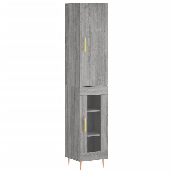 vidaXL Skř&iacute;ň highboard &scaron;ed&aacute; sonoma 34,5 x 34 x 180 cm kompozitn&iacute; dřevo