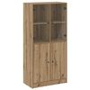 vidaXL Highboard s dv&iacute;řky dub artisan 68x37x142 cm kompozitn&iacute; dřevo