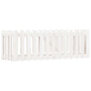 vidaXL Vyv&yacute;&scaron;en&yacute; z&aacute;hon plotov&yacute; design b&iacute;l&yacute; 150x50x50 cm masiv borovice