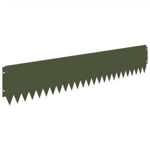 vidaXL Okraj tr&aacute;vn&iacute;ku 10 pcs 103 x 20 cm Ocel Olivově zelen&aacute;
