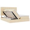 vidaXL Postel s &uacute;ložn&yacute;m prostorem Kr&eacute;mov&aacute; 200 x 200 cm Uměl&aacute; kůže